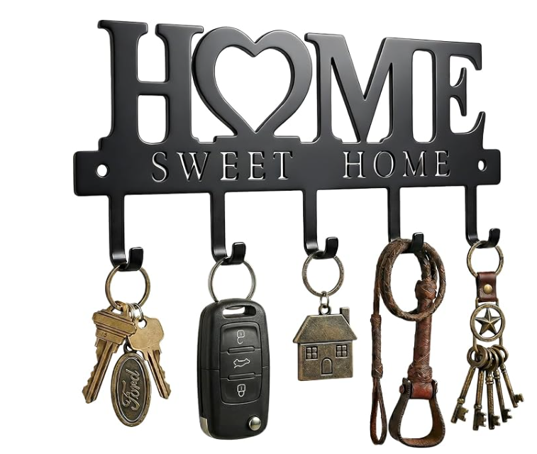 Porta-Chaves de Parede 5 Ganchos — Home Sweet Home